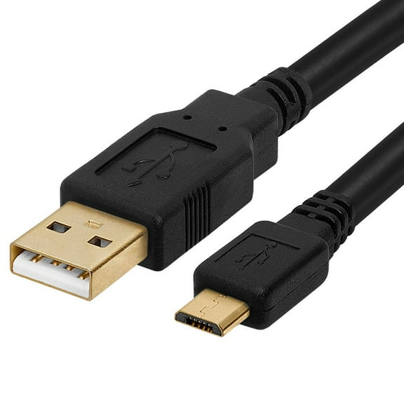 Big-A - Micro USB Cable 3ft Data Transfer Cord USB Charging Cables Male to Male for PC, Laptop, Cell Phone - Black