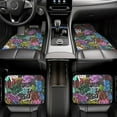 thumbnail image 6 of XMXT Waterproof Floor Mats for Cars, Colorful Graffiti Print Non-Slip Universal Fit Auto Carpet Car Decor Mat for Women Men, Set of 4, 6 of 6