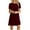 Wine, variant on Icuanyi Womens Dresses Fashion Women Casual Short Sleeve O-Neck Solid Ladies Loose Mini Dress