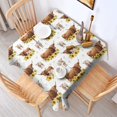 thumbnail image 2 of White Highland Cow Sunflower Calf Pattern Square Tablecloth,Waterproof Square Table Cover,Wipeable Spillproof Washable Table Cover for Home Kitchen Party Decor 52"x52"(132x132cm), 2 of 6