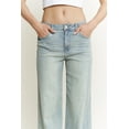 thumbnail image 6 of Lilac Sunset Women’s High-Rise Wide Leg Jeans, Relaxed Fit, Antique Light Blue, Juniors Sizes 1–15, 6 of 8