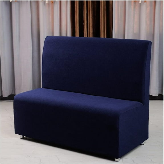 Futon Cover Stretch Protector Slipcovers Armless Sofa Card Seat Cover 110-130cm 2-Seater Settee loveseat Couch Bed Covers with Elastic Bottom Suitable for Hotels, Bars,Etc