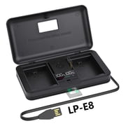 CITYORK LP-E8 LCD Multi-Functional Digital Camera Battery Charger Case for Canon EOS 550D, EOS 600D, EOS 650D, EOS 700D, EOS Kiss X4, X5, X6i, EOS Rebel T2i, EOS Rebel T3i, EOS Rebel T4i, Rebel T5i