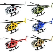 Diecast Helicopters 6 Color, Military Model Plane Helicopter Toy for Boys 3 4 5 6 7 Years Old, Airplane Vehicles Gift for Toddler Kids Birthday Party Favors & Cake Toppers