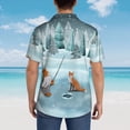 thumbnail image 4 of Fotbe Gnome And Red Fox Fishing Camisa Hawaiana para Hombre Unisex – Camisa Casual de Verano con Botones de Manga Corta de Algodón y Lino,Medium, 4 of 7