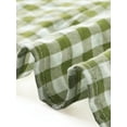 thumbnail image 5 of INSPIRE CHIC Women's Contrast Peter Pan Collar Blouse Puff Short Sleeve Plaid Shirt Top XS Green, 5 of 6