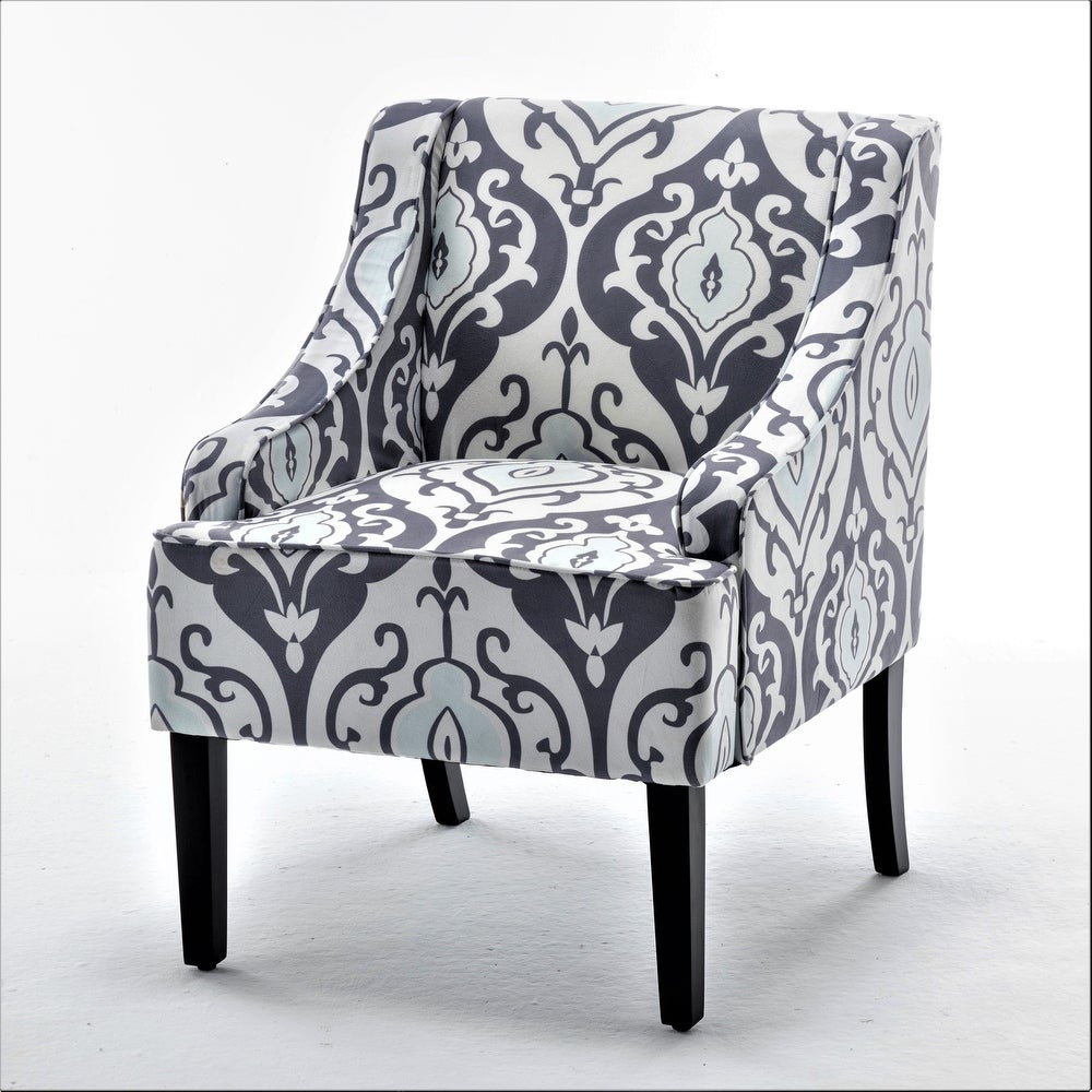 US Pride Furniture Correen 25" Wide Microfiber Accent Chair with Recessed Arms, White Black