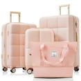 thumbnail image 2 of Pink Luggage Set 4 Piece: ABS Hard Shell Suitcase with USB Port, Cup Holder & Travel Bag. Expandable Spinner Wheels for Travel., 2 of 18