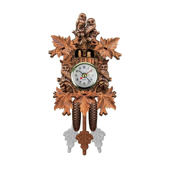 Aqestyerly Horloge Murale Coucou Réveil Rétro Horloge en Bois pour Salon, Horloge Murale en Bois Décoration Maison Intelligente