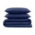 thumbnail image 2 of Serta Simply Comfort Navy Solid 3-Piece Quilt Set, King, 2 of 4
