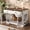 Brown,White, variant on MIDOQIN 43.3'' Dog Crate Furniture, Wooden Dog Kennel Indoor End Side Table with 2 Storage Drawers and Rotating Food Bowls for Medium/Large Dogs, Black Brown