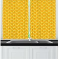 thumbnail image 1 of Autumn Kitchen Curtains, Fall Season Willow Trees Pattern Fall Woodland Beauty Harvest Graphic, Two Panels Drapes with Rod Pocket Room Decor, 55" X 45", Yellow and Orange, by Ambesonne, 1 of 1