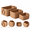 Without lid, variant on Asunby 3-Piece Wicker Storage Basket Set with Lids, Woven Rattan Baskets for Shelves, Stackable Seagrass Storage Bins for Laundry and Organization