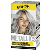 got2b Metallics Permanent Hair Dye, M71 Metallics Silver, Hair Color for Women & Men, 1 Kit