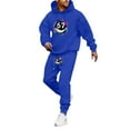 thumbnail image 2 of Men Sweatsuits 2 Piece Set Casual 67 Print Hoodie Sweatshirt and Joggers Sweatpants Sets Comfortable Fall Winter Sport Suit with Pocket Blue XXL, 2 of 4
