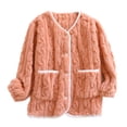 thumbnail image 3 of QLEICOM Bed Jackets for Women,Thermal Long Sleeve Women,Thick Plush House Coats for Women Winter Warm Button Down Fleece Pajama Tops Soft Fuzzy Lounge Shirts with Pockets, 3 of 8