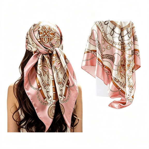 TELOLY 35" Head Scarf Satin Silk Like Hair Scarf for Women Bandana Wraps | Hair Head Scarf Hair Bandana Hair Wraps for Women'S Hair 35" Satin Silk Like Pink Head Scarf