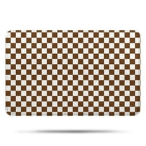 Brown and White Checkerboard Pattern Bathroom Rugs Mat,Non Slip Microfiber Bathroom Rug,Rubber Backing,Soft Bathroom Mats for Bathroom Floor,Tub and Shower,17x27in(43x68cm)