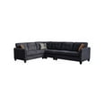 thumbnail image 2 of Lilola Home Black Velvet 6-Seater Sectional Sofa, 2 of 5