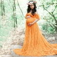 thumbnail image 2 of Lightweight Breathable Fabric Maternity Gown Dress Elegant Lace Detailing and Trailing Bottom for Most Trimesters, 2 of 8