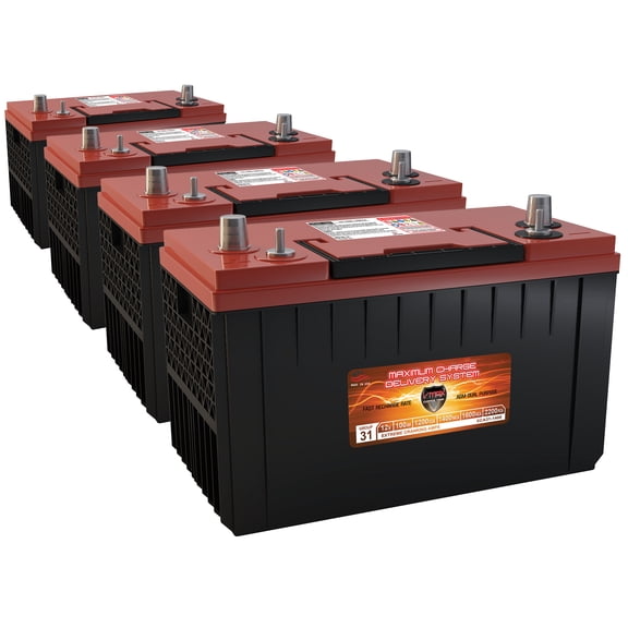 Qty 4 XCA31-1400 AGM Ford Group 31 Gas Diesel Semi Truck Coach or Bus repl Battery