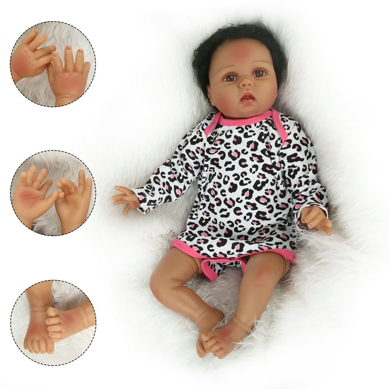 CHAREX Reborn Baby Doll 22 inch African American, Handmade Black Reborn  Girl Doll Toy Gift Set