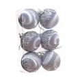 thumbnail image 2 of 6x Adornos de bolas navideñas Adornos navideños Bolas irrompibles Decorativas Plata 6cm, 2 of 9