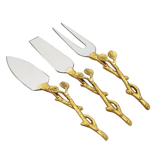 Juego de esparcidor de queso Elegance Golden Vine 7.5"" Plata/Oro