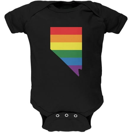 

Nevada LGBT Gay Pride Rainbow Black Soft Baby One Piece - 3-6 months