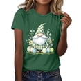 thumbnail image 2 of VBTAPA Women's Cute Easter Shirts Funny Bunny Eggs Print Short Sleeve T-Shirt Casual Loose Blouse Tops Clearance Sale Green L, 2 of 5