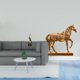 thumbnail image 2 of Escultura abstracta de fuego, estatua de caballo de resina, figura decorativa de arte moderno, adorno coleccionable, regalo ideal para la sala de esta, 2 of 8