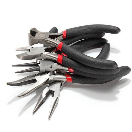 Techtongda 5pcs 5' PLIER JEWELERS PLIERS SET JEWELRY MAKING BEADING WIRE WRAPPING HOBBY