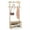 Natural, variant on Spaco 3-In-1 Bamboo Hall Tree, Coat Rack & Shoe Bench with Open Storage Shelves, PE Rattan, Brown