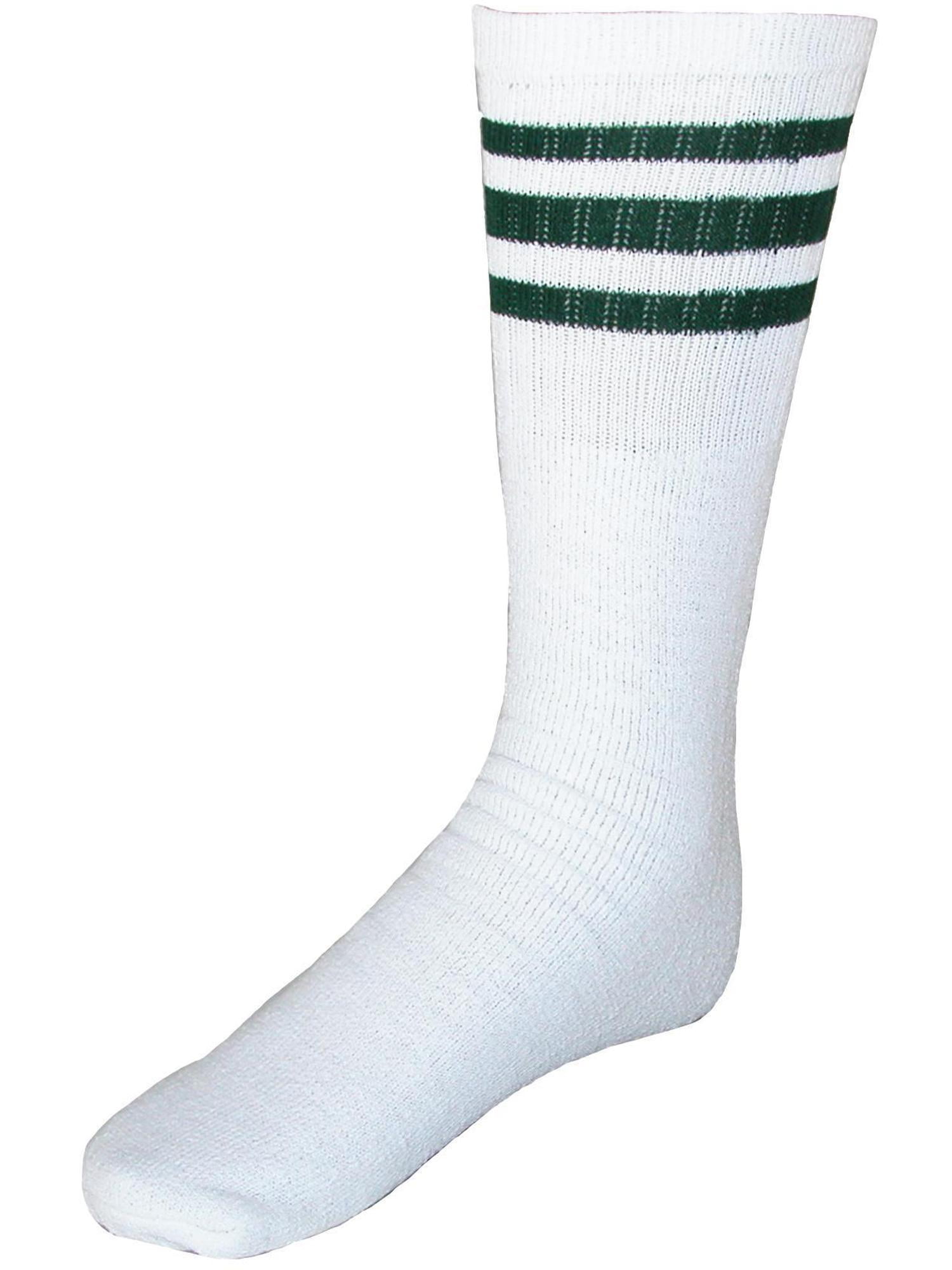 CTM Striped Top Ribbed Tube Socks (4 Pair Pack)