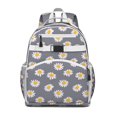 thumbnail image 1 of White Daisy Floral Artwork Student Backpack Adjustable Padded Straps and Chest Strap Water-resistant School Backpack with Large Capacity for Daily Use, 1 of 6