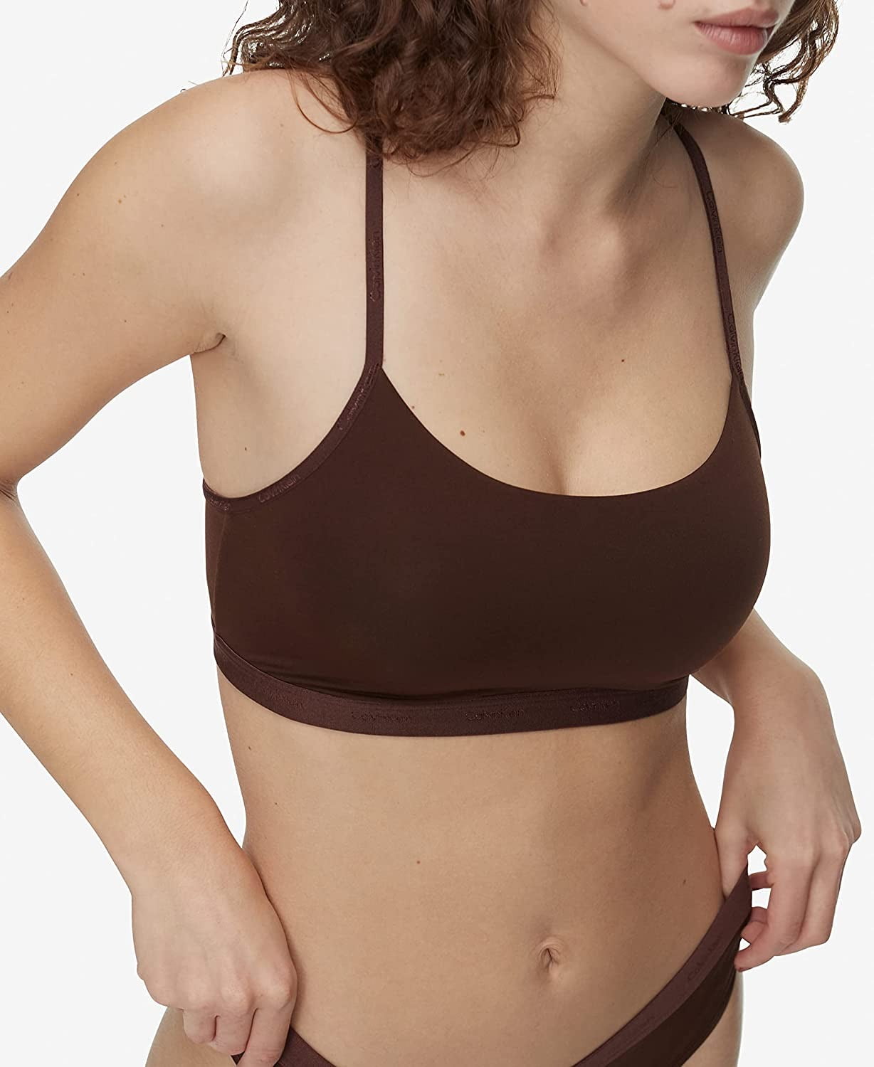 Calvin Klein UMBER Form to Body Naturals Unlined Bralette, US X-Small 