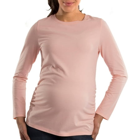 Great Expectations Maternity Basic Long Sleeve Tee with Ruched Sides ...