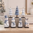 thumbnail image 5 of Novryn Christmas Wooden Tabletop Decor Set of 7, 6 x 2 Inch Snowman Reindeer Table Decor, Rustic Wooden Accent for Tabletop and Wall Display, 5 of 7