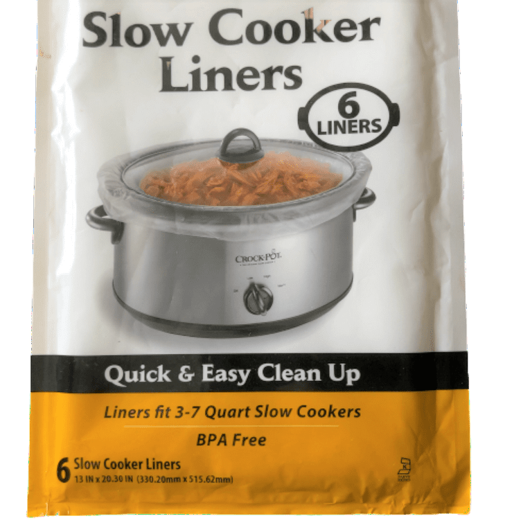 Crock-Pot Slow Cooker Liners Fits 3-7 Quart Cookers 6-Pack Quick