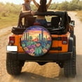 thumbnail image 3 of KAKALAD Colorful Desert Cacti Wildflowers Leopard Print 01 Spare Tire Cover Universal Vehicle Accessories Buckle Car Tools 17”in, 3 of 6