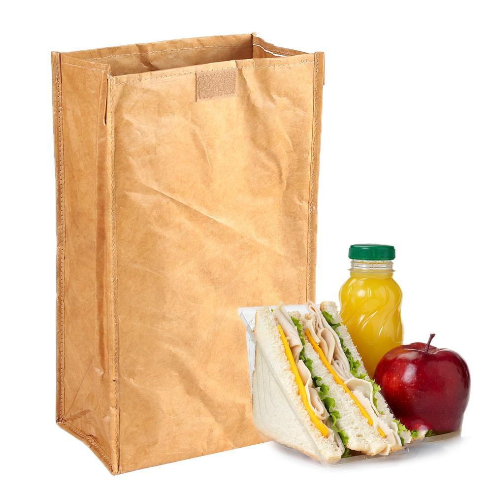 Reusable Paper Cooler Lunch Bag Durable and Leak Proof Lunch Sack for