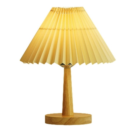 

Hloma Night Light Vintage Decorative USB Powered High Brightness Energy-saving Desktop Decoration Warm White Pleated Umbrella LED Bedroom Table Bedside Lamp for Home