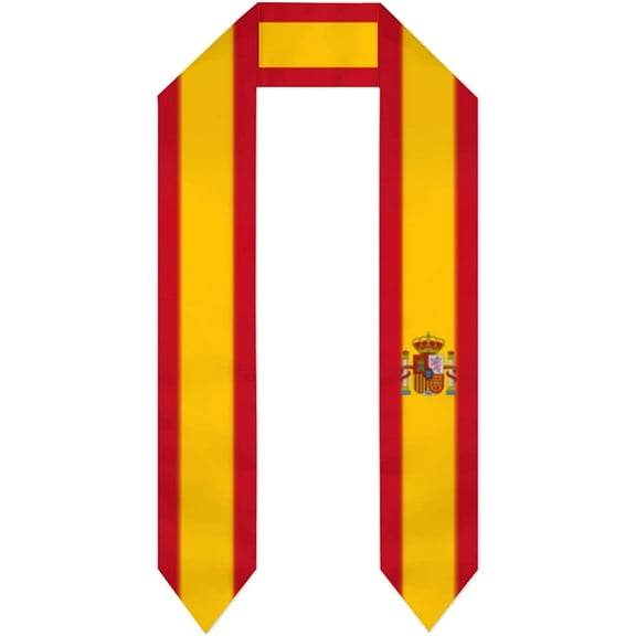 DABOYOZHZH Spain Flag Graduation Shawl Sash Stole Wraps Scraf For International Study Pride Women Men