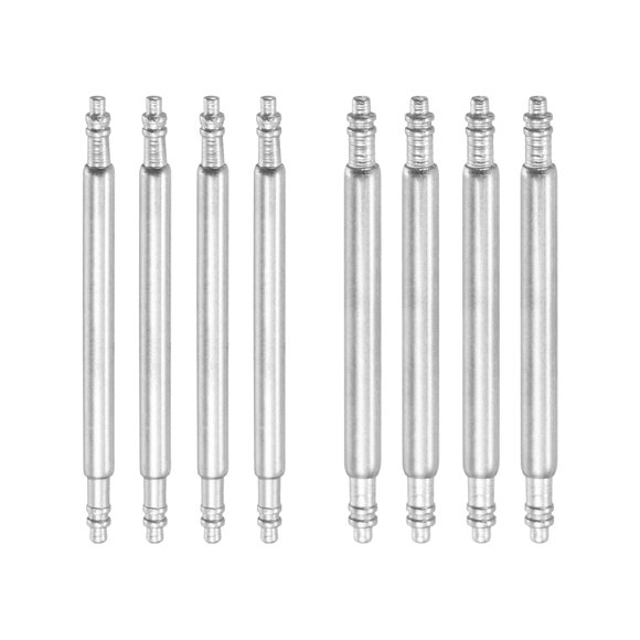 8 piezas de Pasadores de Resorte para Reloj de 21mm Grosor 1.5mm+1.8mm Doble Reborde de Acero Inoxidable Reemplazo de Pasador para Correa de Reloj