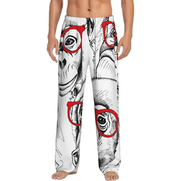 Saiise Monkey Print Mens Pajama Pants for Men,Mens Lounge Pants,Funny Gifts for Men,Men's Pajama Bottoms-Small