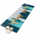 thumbnail image 6 of Teal Blue Kitchen Runner Rug 2x6 Washable Runners for Hallway Non Slip Yellow Abstract Art Modern Large Area Rug Indoor Floor Carpet for Bathroom Laundry Entryway Bedroom Living Room, 6 of 8