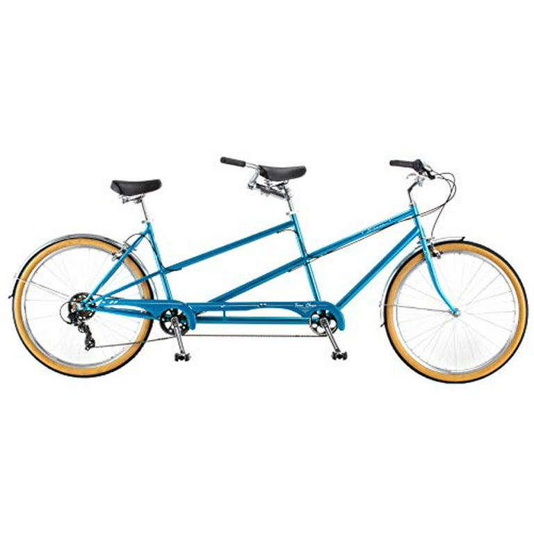 Schwinn Twinn Classic Tandem Adult Beach Cruiser Bike Double Seater Steel Low Step Frame 7 Speed 650c Urban Tires Alloy Caliper Brakes Medium