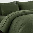 thumbnail image 3 of Chezmoi Collection Liam 7-Piece Olive Green Bed in a Bag Queen Comforter Set with Sheets Medallion Embossed Bedding Set, 3 of 9