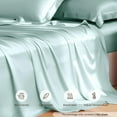 thumbnail image 6 of THXSILK Silk Flat Sheet,Grade 6A Silk Queen Size Flat Sheet Only,100% Pure Mulberry Silk,Luxury Ultra Soft Breathable Cooling Bedding,Light Blue, 6 of 6