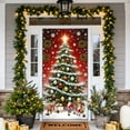 thumbnail image 4 of Housse de Porte de Noël Père Noël Rideau de Porte / Décoration Murale des Fêtes pour Porte d'Entrée / Tissu Polyester Festif Décoration Intérieure Extérieure pour la Maison, 4 of 6